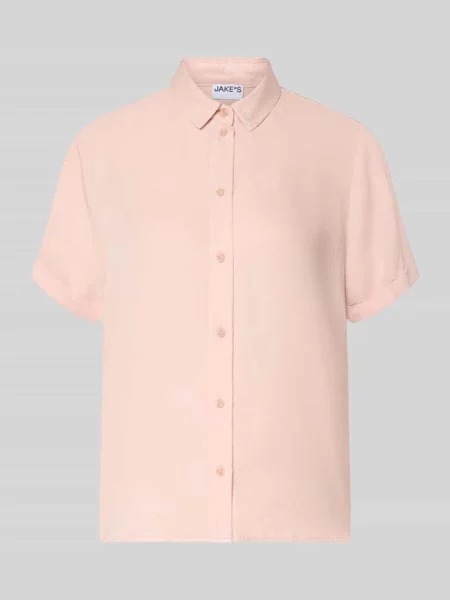 Bluzka koszulowa o kroju regular fit z rękawem o dł. Jake*s Casual różowa