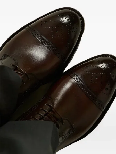 Brogues Kiton din țesătură twill maro