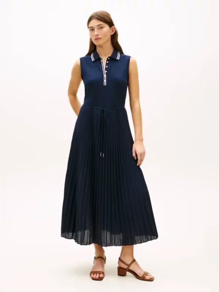 Tommy Hilfiger Hétköznapi ruha Pleated Sötétkék kék