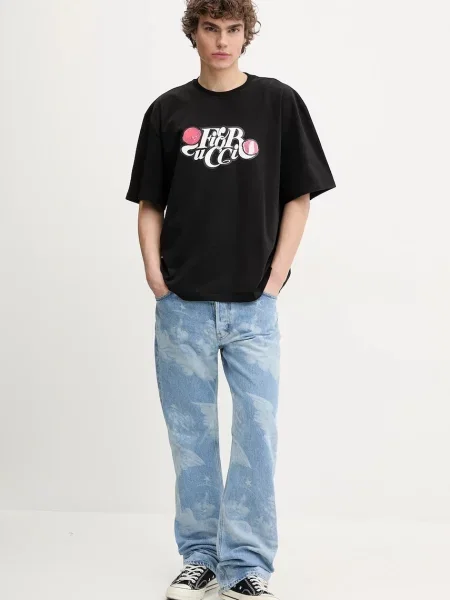 Футболка Fiorucci Curly Lollipop Logo Boxy T-Shirt з принтом чорний