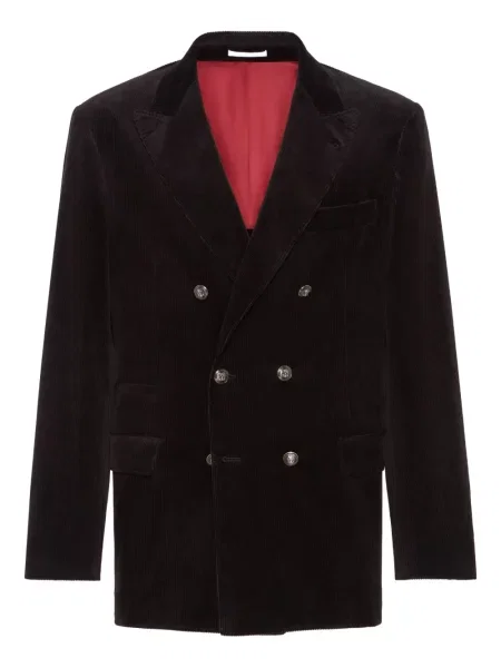 Sacou Brunello Cucinelli de catifea cord negru