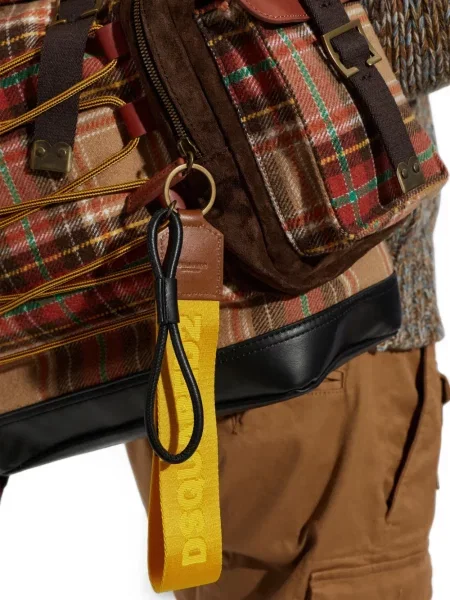 Geantă Dsquared2 cu broderie din piele galben