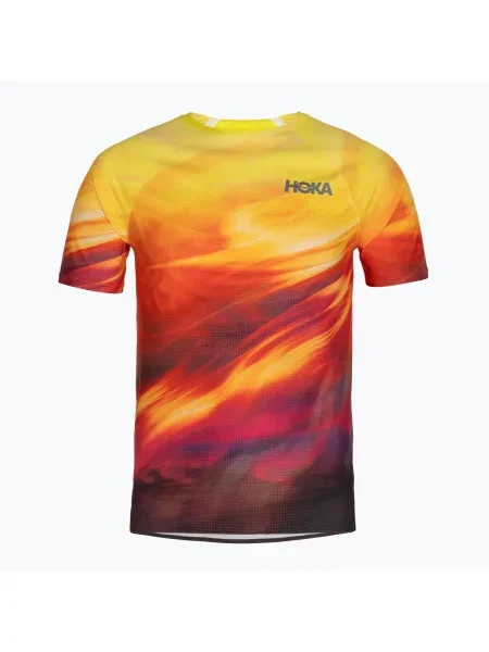 Tricou de alergare pentru bărbați HOKA Race Day Short Sleeve TR PRT hoka citrus print