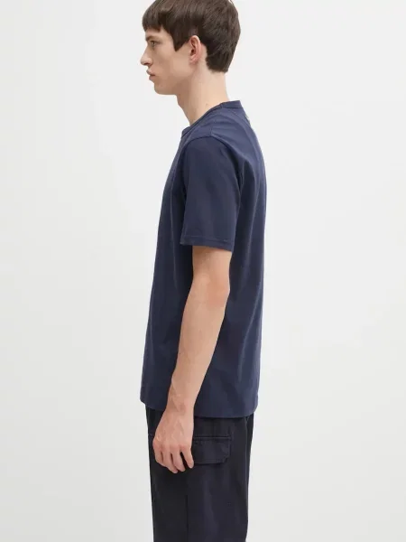 Barbour t-shirt x Paul Smith Wax Can z nadrukiem granatowy