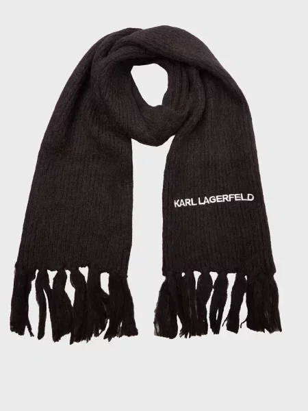 Вовняний шарф Karl Lagerfeld чорний