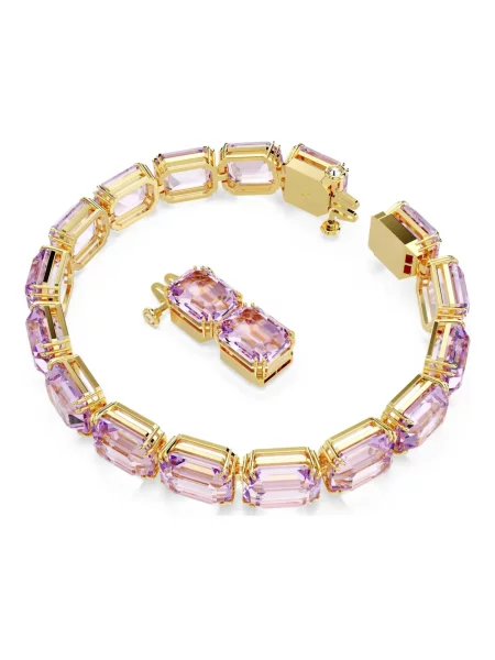 Lniana bransoletka Swarovski żółta