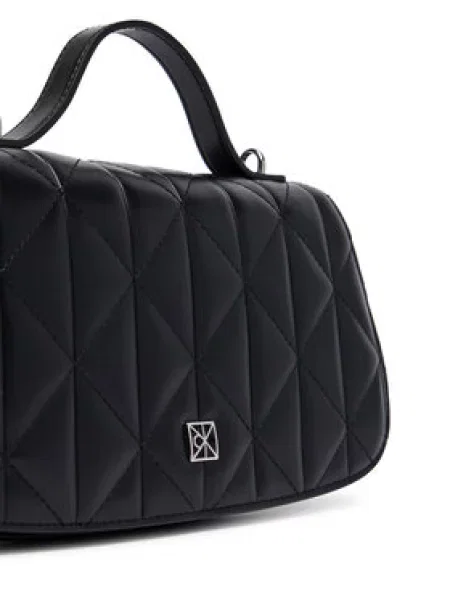 Kabelka Calvin Klein Quilted Top Handle Chain Bag čierna