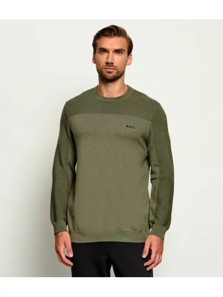 BOSS GREEN Pulover KN_Momentum-X CN cu adaos de lână verde