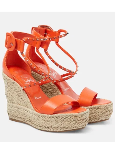 Espadrile Christian Louboutin z žeblji oranžna