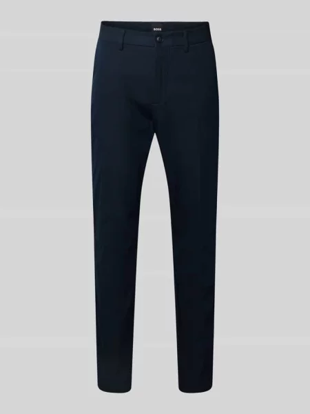Spodnie do garnituru o kroju slim fit z mieszanki bawełny model ‘KAITON’ Boss granatowe