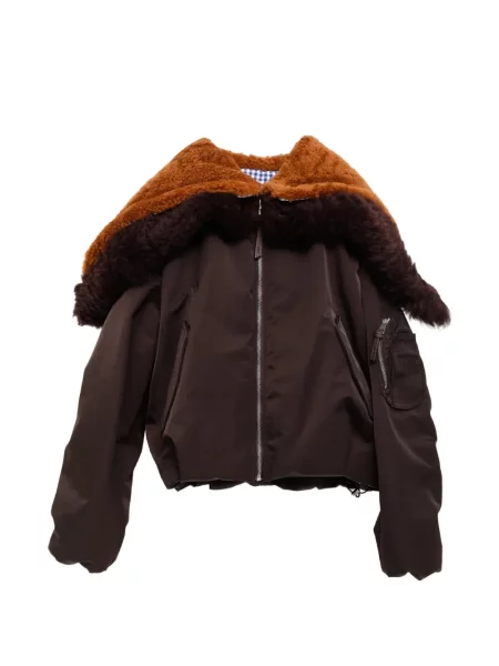 Geacă bomber Loewe din piele de oaie maro