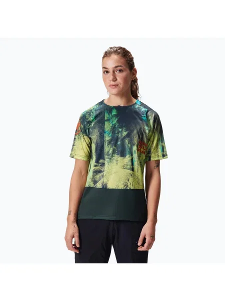 Tricou de ciclism pentru femei Endura Tropical Print Ltd ghillie green verde