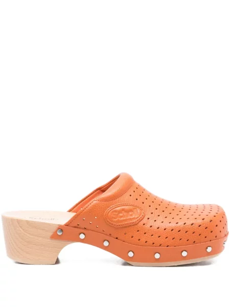 Papuci Balenciaga din piele portocaliu