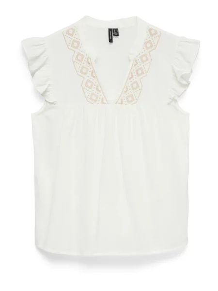 VERO MODA Bluză VMDICTHE kitt alb