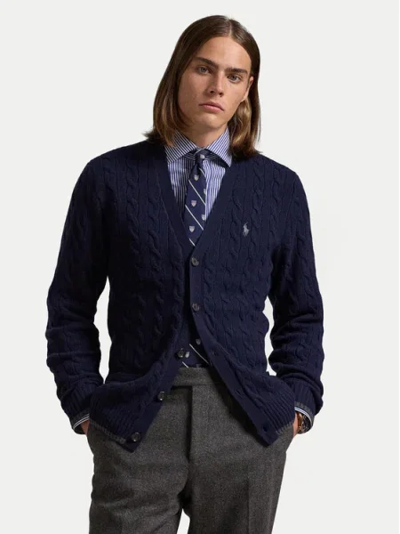 Вълнена жилетка Polo Ralph Lauren синьо