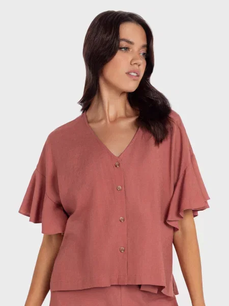 Лляна блуза Marc&andre рожева