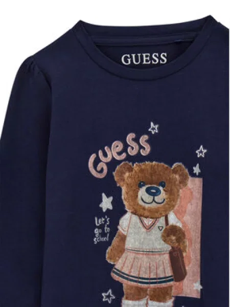Guess Bluza Mornarsko Regular Fit modra