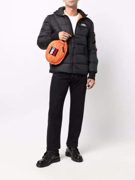 Μπουφάν Alpha Industries με κουκούλα μαύρο