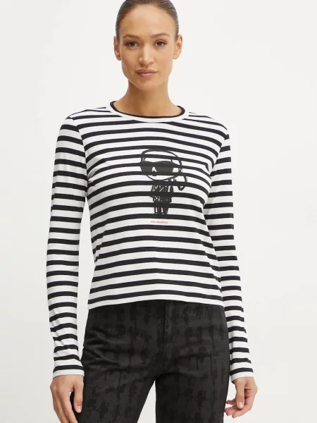 Tricou mânecă lungă Karl Lagerfeld negru