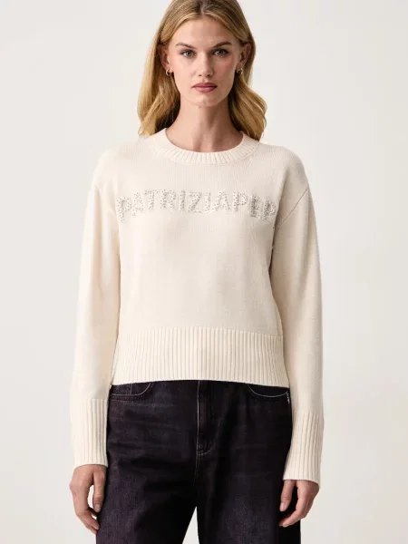 Patrizia Pepe pulover loungewear pentru femei cu lână bej
