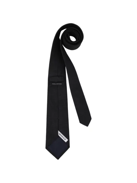 Cravată Tagliatore de mătase cu imprimeu geometric negru