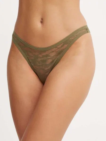 Бикини тип бразилиана Diesel UFPN-D-OVAL-PUNCHY-BRIEF от полупрозрачна материя зелено