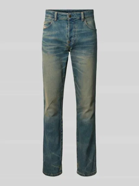 Jeansy o niskim stanie i kroju slim fit z naszywką z logo Diesel niebieskie
