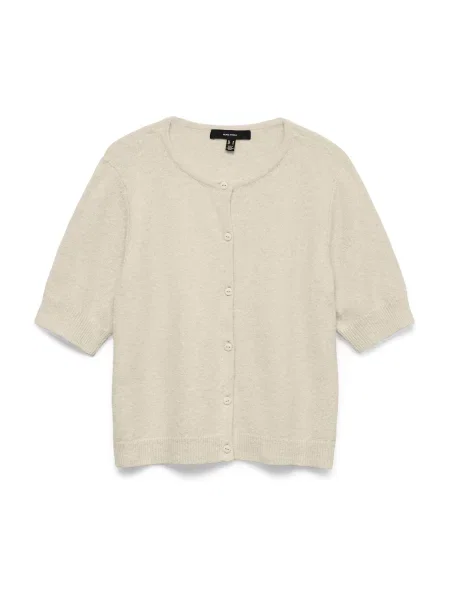 VERO MODA Geacă tricotată VMDoffy lână alb