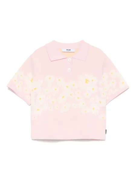 Koszulka polo dziecięca Msgm różowa