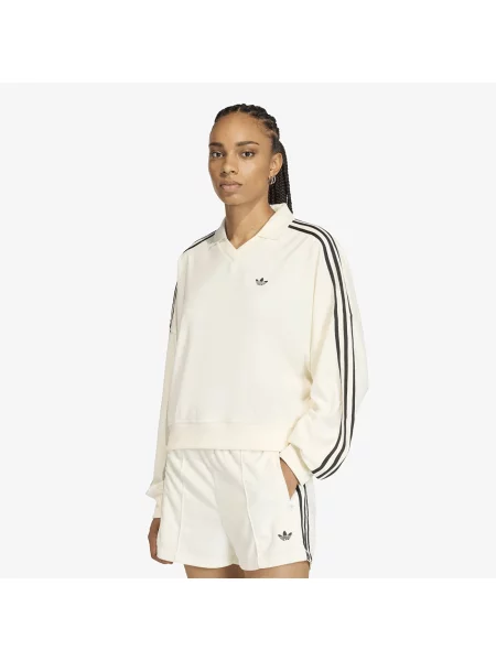 T-shirt adidas Terry Towel V Neck Long Sleeves Polo Shirt Off White L λευκό