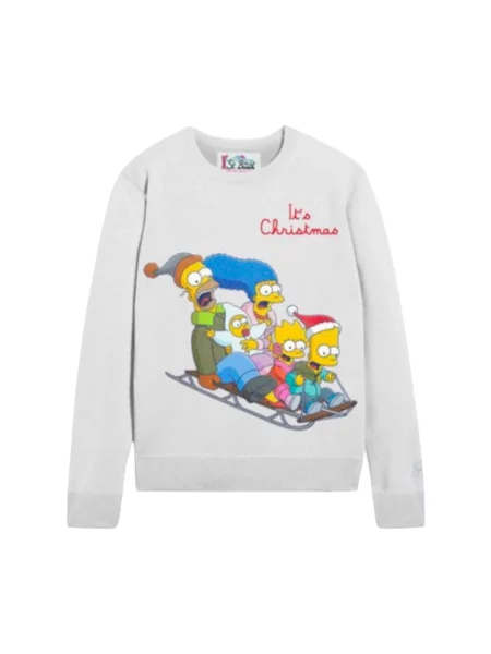 Sweter Mc2 Saint Barth z kaszmiru biały