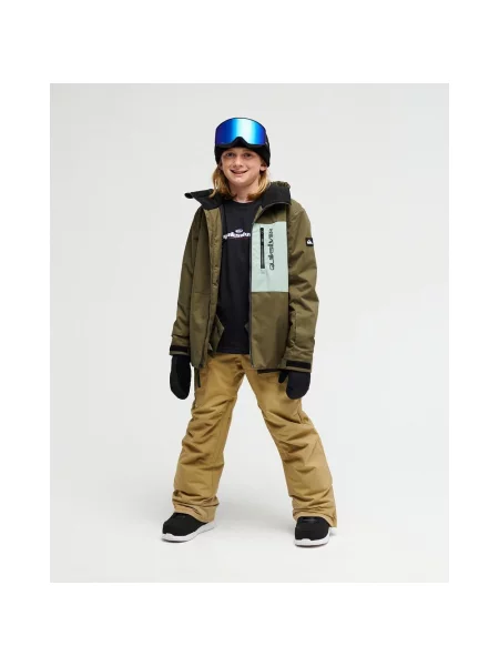 Kurtka z kapturem Quiksilver Utility beżowo khaki junior 12 brązowa