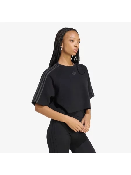 Tricou adidas SST Boxy Cropped T-Shirt Black/ Utility Black M negru