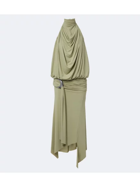 Rochie De La Vali din jerseu drapată verde