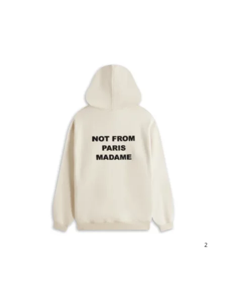 Drole de Monsieur Bluzy Mężczyzna XL Bluza z Kapturem z Napisem beżowy