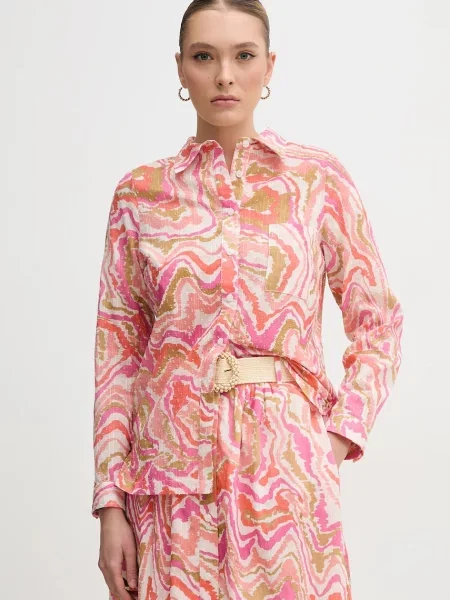 Košile La Petite Française CHEYENNE relaxed s klasickým límcem CHEYENNE růžová