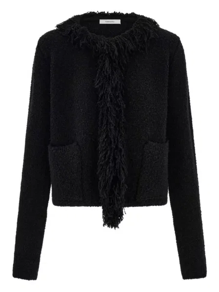 Cardigan Ferragamo cu franjuri negru