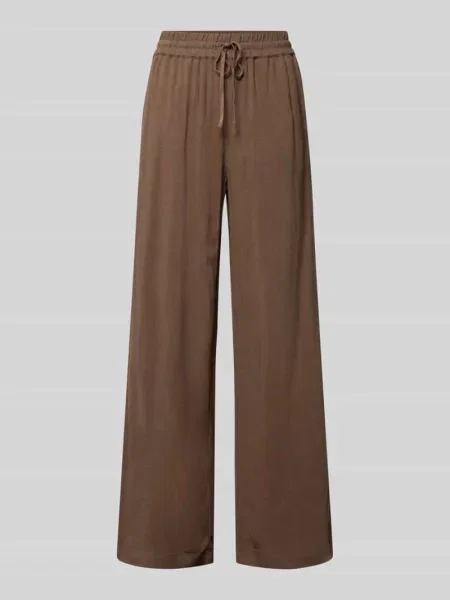 Spodnie o kroju regular fit i szerokości z mieszanki i lnu model VIVA-GULIA' Selected Femme