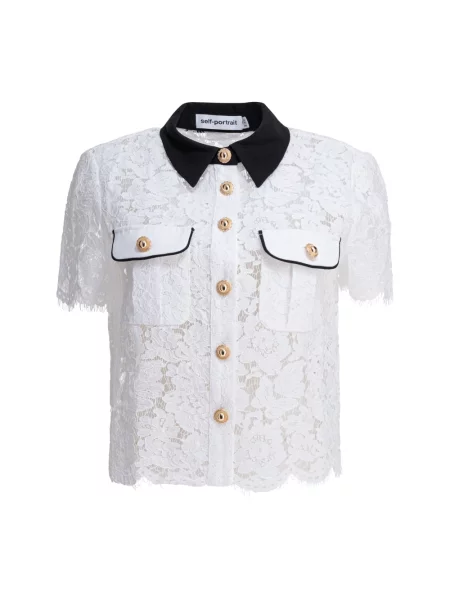 Koszula Self-portrait koronkowa biała