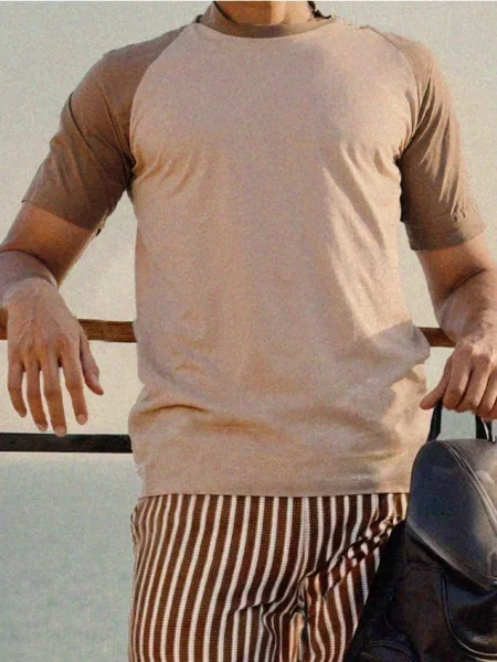 Sinsay koszulka basic beżowy