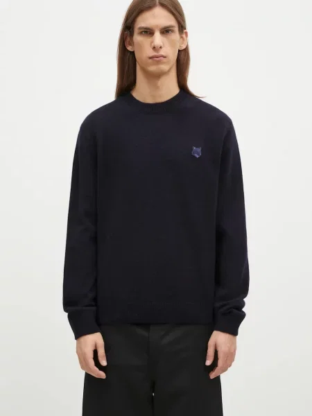 Maison Kitsuné pulover de lana Bold Fox Head Patch