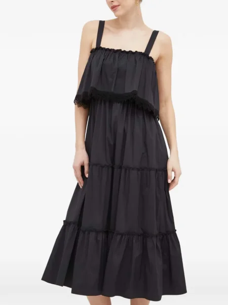 Rochie midi Liu Jo cu volane până la genunchi de costum negru