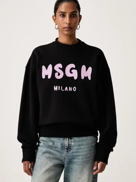 MSGM hanorac cu glugă pentru femei din negru