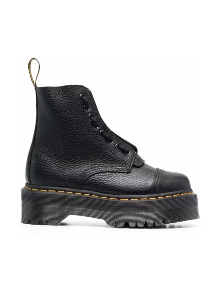 Botki Dr. Martens skórzane na platformie czarne