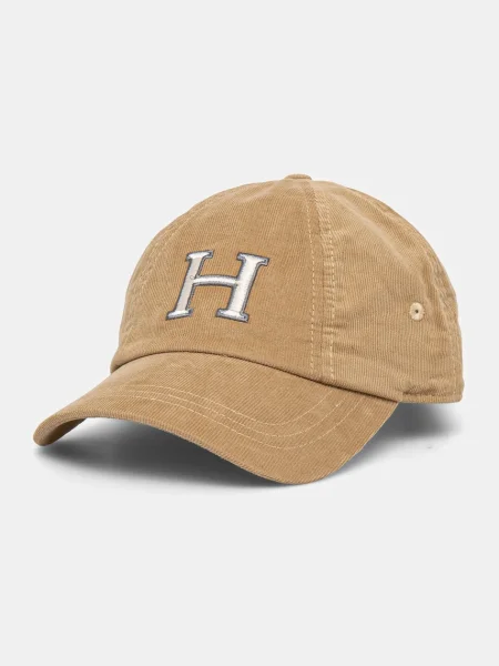 Шапка с козирка Hackett London с апликация бежово
