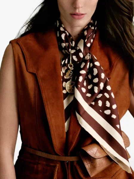 Fular Johanna Ortiz cu imagine cu model leopard maro