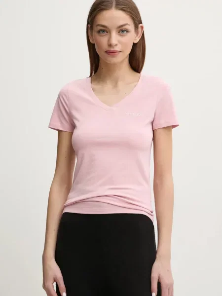 Тениска Guess NEW CARRIE розово
