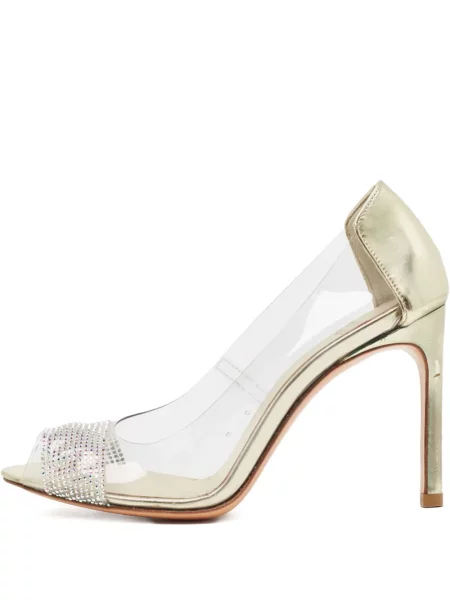 Pantofi cu toc Stuart Weitzman de cristal alb