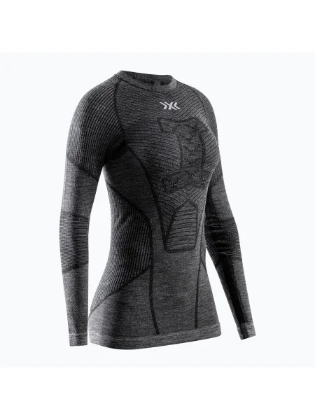 Cămașă termoactivă cu mânecă lungă X-Bionic Symbio Merino pentru femei rhino gri