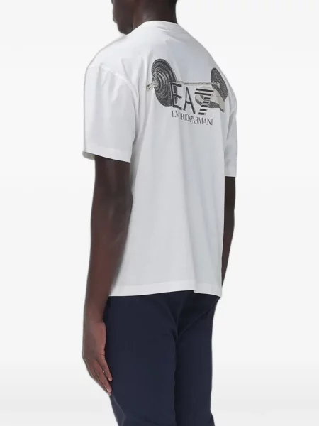Тениска Ea7 Emporio Armani с принт бяло